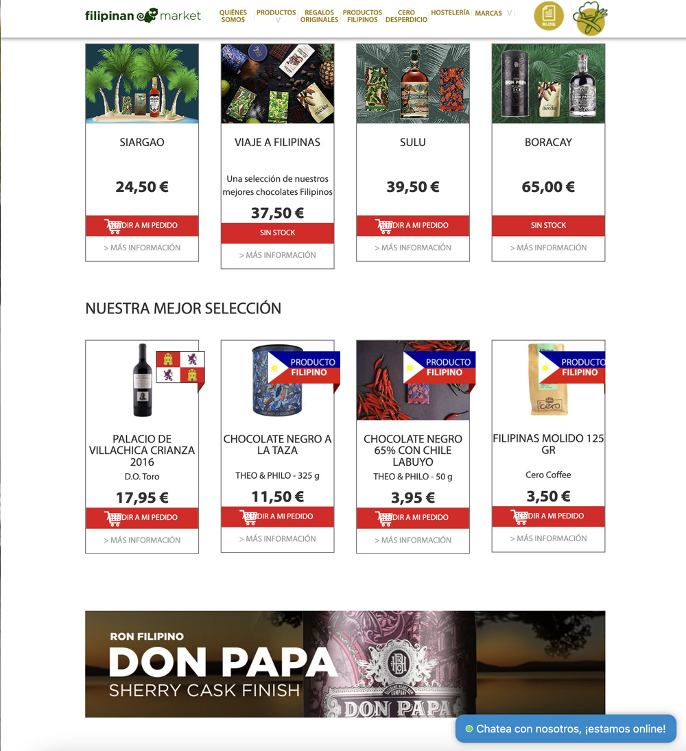 Desarrollo e-commerce Filipinan
